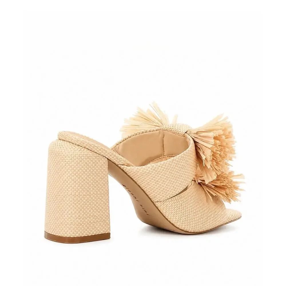 Gianni Bini Raffia Knot Block Heel Mule - Picture 3 of 8